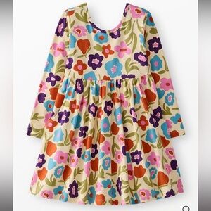 Hanna Andersson Long Sleeve Skater Dress with Pockets New In Bag